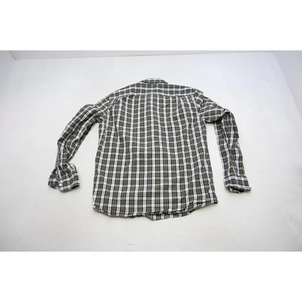 J Crew Mercantile‎ Flex Slim Fit Dress Shirt Plaid Button Up Mens Size Large